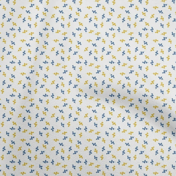 oneOone Cotton Cambric White Fabric Floral Sewing Fabric By The Yard Printed Diy Clothing Sewing Supplies 56 Inch Wide