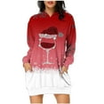 thumbnail image 1 of Pisexur Robes de Noël pour Femmes Mode Imprimé Flocon de Neige Sweat à Capuche Robe Décontractée Manches Longues Robes d'Automne Robe de Fête Mini Robe avec Poches, 1 of 2