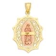 thumbnail image 2 of Golden Fire Solid 10k Tri Color Gold Our Lady of Guadalupe Pendant Necklace - Catholic Jewelry Gifts for Women, 2 of 5