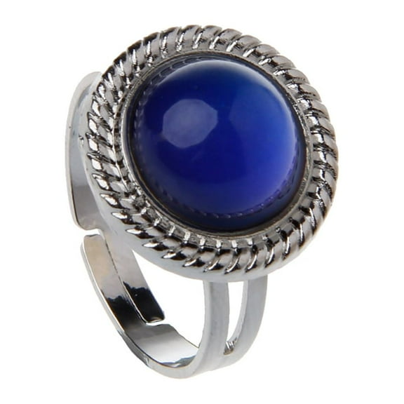 Necvior for Creative Magic Stone Temperature Sensing Mood Emotion Color Changing Open Ring Adjustable Gift for Unisex