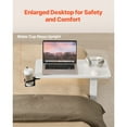 thumbnail image 4 of KFFKFF Table au-Dessus du Lit, Table d'Appoint Mobile avec 4 Roues Dissimulées, Bureau Roulant pour Ordinateur Portable à Hauteur Réglable avec Porte-Gobelet, Bureau au-Dessus du Lit Portatif en Panneau de Particules, 4 of 9