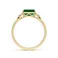 thumbnail image 2 of ANGARA Lab Grown 1 Ct Classic Emerald-Cut Emerald Side Stone Engagement Ring for Women in 14K Yellow Gold (Size-7x5mm) | May Birthstone, Anniversary, Jewelry Gift for Women | Lab-Grown Emerald Ring, 2 of 8