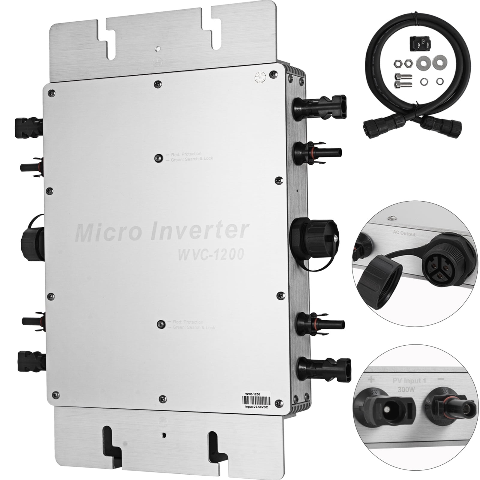 1200W MPPT Grid Tie Micro Solar Inverter 110V/220V Safe DC to AC Streamline 
