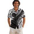 thumbnail image 3 of KUIFORTI Couple Matching Outfits Fashionable Mens Casual Shirts Hawaii Dress Polynesian Tribal Breathable Short Sleeve Button Down with Soft Fabric for Summer Vacation Trip, 3 of 7