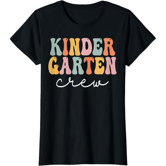 Kindergarten Crew Retro Groovy Vintage First Day Of School T-Shirt