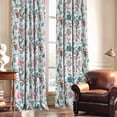 thumbnail image 3 of StangH 100% Blackout Floral Curtains Vividly Lifelike Printed Pattern Thermal Insulation Privacy Window Treatment for Balcony/Sliding Door,Coral Red, W52xL84, 2 Panels, 3 of 7