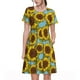 thumbnail image 1 of Balery Sunflowers Vestidos sueltos de manga corta para mujer, vestidos de verano 2025, vestidos casuales de corte A con vuelo., 1 of 6