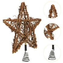WRISTBIQUE Christmas Tree Topper Star Shape Iron Rattan Tree Decoration for Christmas Celebration 1Pack