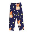 thumbnail image 6 of Uemuo Corgi Lying With Moons And Stars Pattern Women's Wide Leg Palazzo Lounge Pants with Pockets Light Weight Loose Comfy Casual Pajama Pants-Large, 6 of 9