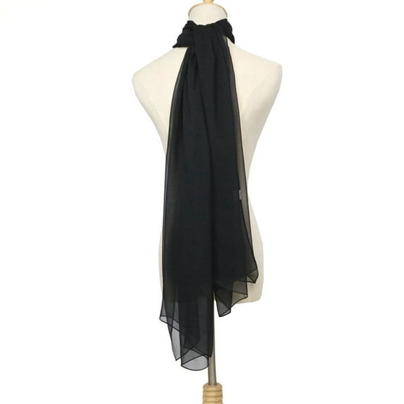 BESTYASH Solid Color Scarf Black Sunscreen Shawl Made of Premium Polyester Fiber