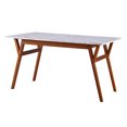 thumbnail image 1 of Teamson Home Ashton Rectangular Dining Table With Faux Marble Top, Walnut Finish, 1 of 10