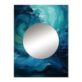 thumbnail image 2 of Designart "Swirling Serenity in Aqua Blue and White II" Abstract Spirals Mirror Wall Decor - Modern Blue Abstract Large Mirror For Wall Art Decor - 32" x 24" Inch, 2 of 5