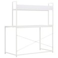 thumbnail image 4 of "Modern Simple Style Laptop Table with Bookshelf,Workstation with X-Rod Reinforcement,Metal Frame,47.2"" x 28.3"" x 27.6"",White", 4 of 9