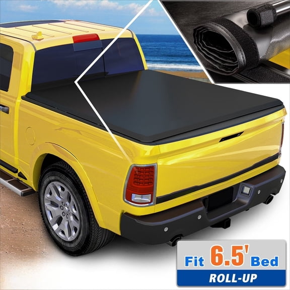 Fit For Dodge Ram Truck 2002-2023 6.5ft Short Bed Vinyl Soft Roll Up Tonneau Cover