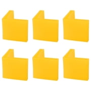 6 Pcs Yellow Plastic Angle Iron Foot L Shape Edge Floor Protector 45 x 45mm