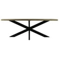 thumbnail image 5 of Redondo Felix Solid Wood Dining Table with Cast Iron Legs in Natural - 82", 5 of 6