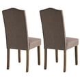 thumbnail image 4 of Dining Chairs Brown Modern Upholstered Fabric Dining Chairs with Nailhead Trim, Set of 2, 4 of 10