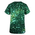 thumbnail image 3 of Amzcrzy Scrub Uniforms Women Sequin Print Holiday Short Sleeve V-neck Medical Tops Shirt Nurse Workwear with 2 Pockets, 3 of 4
