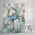 thumbnail image 3 of Shower Curtains for Bathroom, Coastal Crab Waterproof Fabric Shower Curtain, Vintage Summer Beach Coral Ocean Decorative Bathroom Curtain for Bathtub, 72"x72", No Hooks Included, 3 of 9