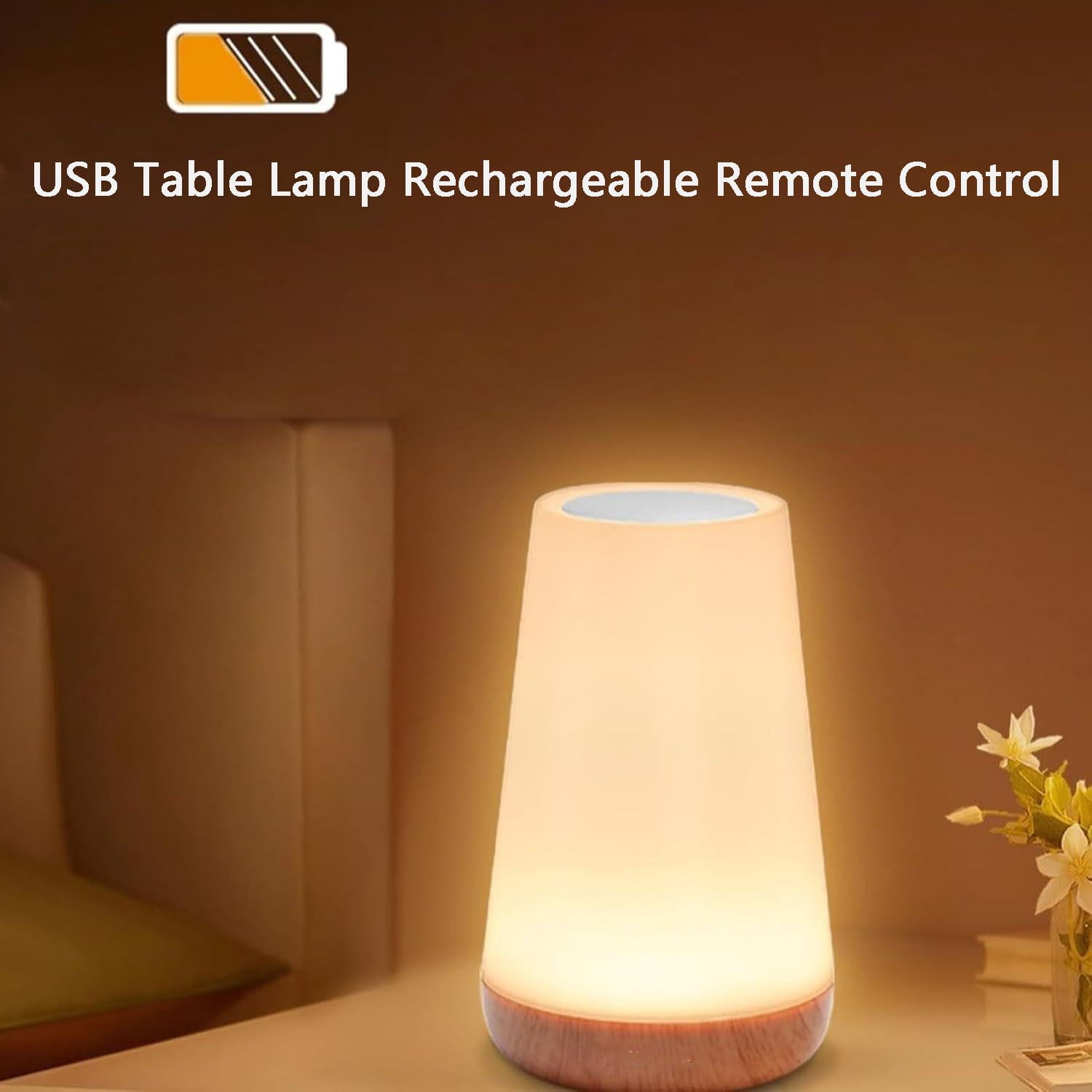 Uwantmes Night Light, Uwantmes Portable Touch Lamp, Led Bedside Lamp 13 Colors and 5 Brightness Adjustable 1PCS