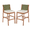 Cream & Green, variant on Tcbosik Set of 2 Outdoor Acacia Wood Bar Stools with Cushions, Counter Height Chair with Wicker Back for Patio, Garden, Poolside, Balcony, Cream & Green