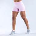 thumbnail image 3 of Una pieza de tres cintura plisada de tiro bajo fitness sin costuras pantalones cortos de tres partes pantalones cortos de yoga pantalones cortos de gimnasio legg deportivo de fitness para mujer, 3 of 6