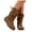 Brown, variant on Slouchy Flat Fall Boots for Women Suede Round Toe Low Wedge Lace up Pull on Winter Mid Calf Booties