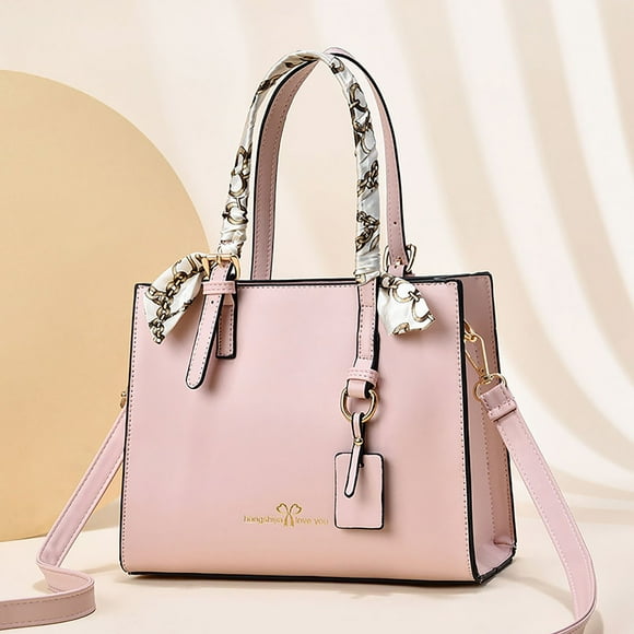 Bmisegm Womens Tote Bag Fashion Handbags Ladies Purse Satchel Shoulder Bags Leather Bag Pink One Size