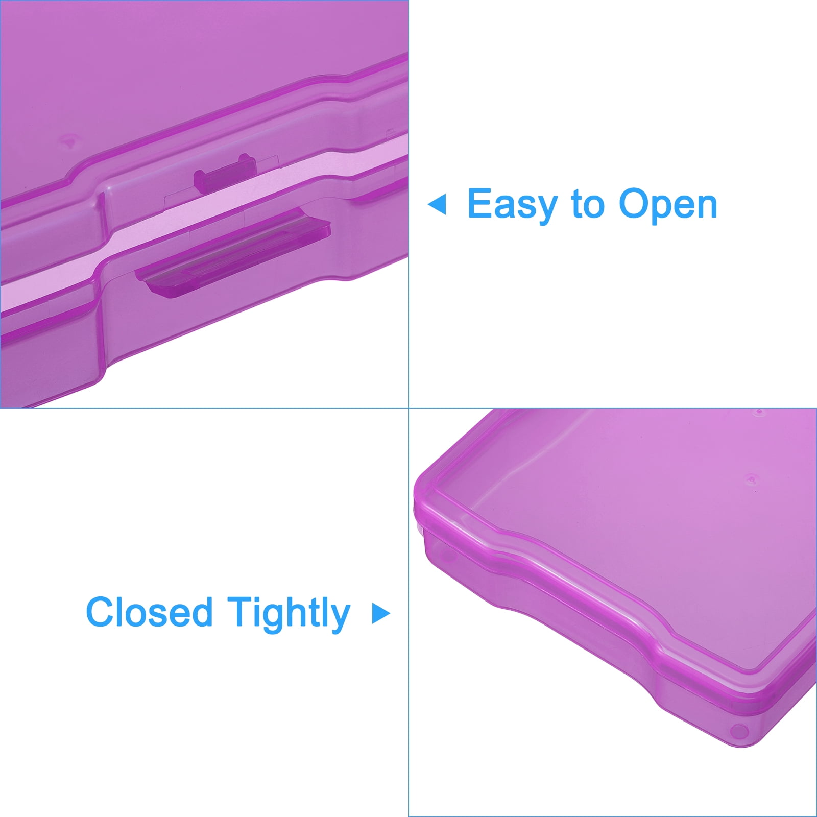 REGALWOVEN Photo Storage Box Organizer Cases Storage Container Picture Boxes Plastic Purple