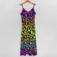 thumbnail image 5 of Rainbow Leopard Print Sleeveless Suspender Dress Summer Fashion Casual Long Dress, 5 of 9