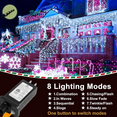 thumbnail image 3 of Kibhous 33ft 100 LED White Christmas String Lights, 8 Modes Connectable Clear Wire Twinkle Fairy Indoor, Plug-in Outdoor Waterproof for Christmas Wedding Party Tree, 3 of 3