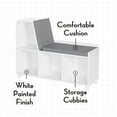 thumbnail image 4 of RiverRidge Kids Book Nook Toy Storage Bench with Cubby Organizers, Cushion and 2 Aqua Bins, 4 of 9