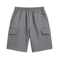 thumbnail image 5 of HAOTAGS Boys Cargo Shorts,Breathable Summer Utility Pocket Elastic Waist School Uniform Shorts Gray 11-12, 5 of 7