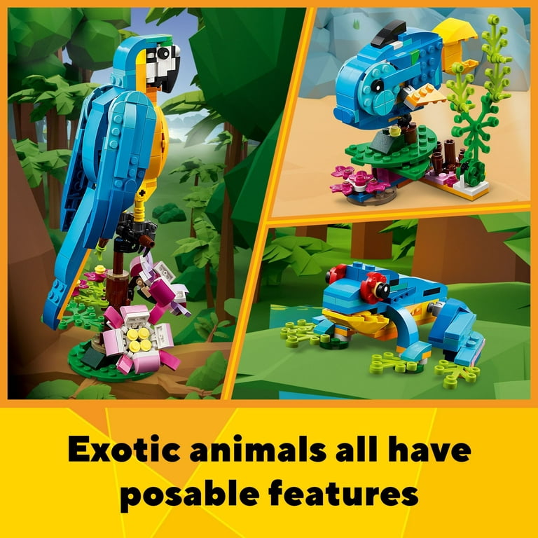 LEGO Creator 3en1 31157 Le Paon Exotique, Jouets Animaux avec Paon