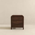 thumbnail image 4 of Noble House Lionel Mid-Century Modern Nightstand, Solid Wood Frame Storage Table with 3 Drawers for Bedroom, Brown, 4 of 6