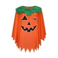 thumbnail image 4 of Kilaqueen 3 PCS Halloween Pumpkin Costume for Women/Girl, Glow in the Dark Pumpkin Poncho with Headband & Candy Bag, Adults/Kids Pumpkin Cape Halloween Outfit Family Matching Halloween Poncho Set, 4 of 8