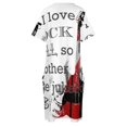 thumbnail image 4 of Vestido holgado con bolsillos y manga larga de verano con la frase "Me encanta el rock and roll"., 4 of 6