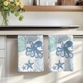 thumbnail image 7 of Coastal Octopus Kitchen Towels Set of 3, Ocean Nautical Seashells Coral Conch Absorbent Dish Towels for Kitchen, Microfiber Hand Towel, Quick Drying Tea Towel for Cleaning Decorative Dishcloths, 7 of 7
