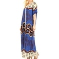 thumbnail image 3 of Sakkas Sabra Womens Long Casual Cover-up Tunic Kaftan V neck Dress - Royal Blue - XL, 3 of 5