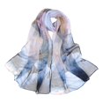 thumbnail image 3 of Chuancc Scarf for Women Lightweight Soft Floral Printed Scarves Fashion Shawl Wrap Blue One Size, 3 of 3