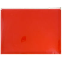 JAM Paper Plastic Envelopes with Zip Closure, Letter Booklet, 9 3/4 x 13, Red, 3/Pack