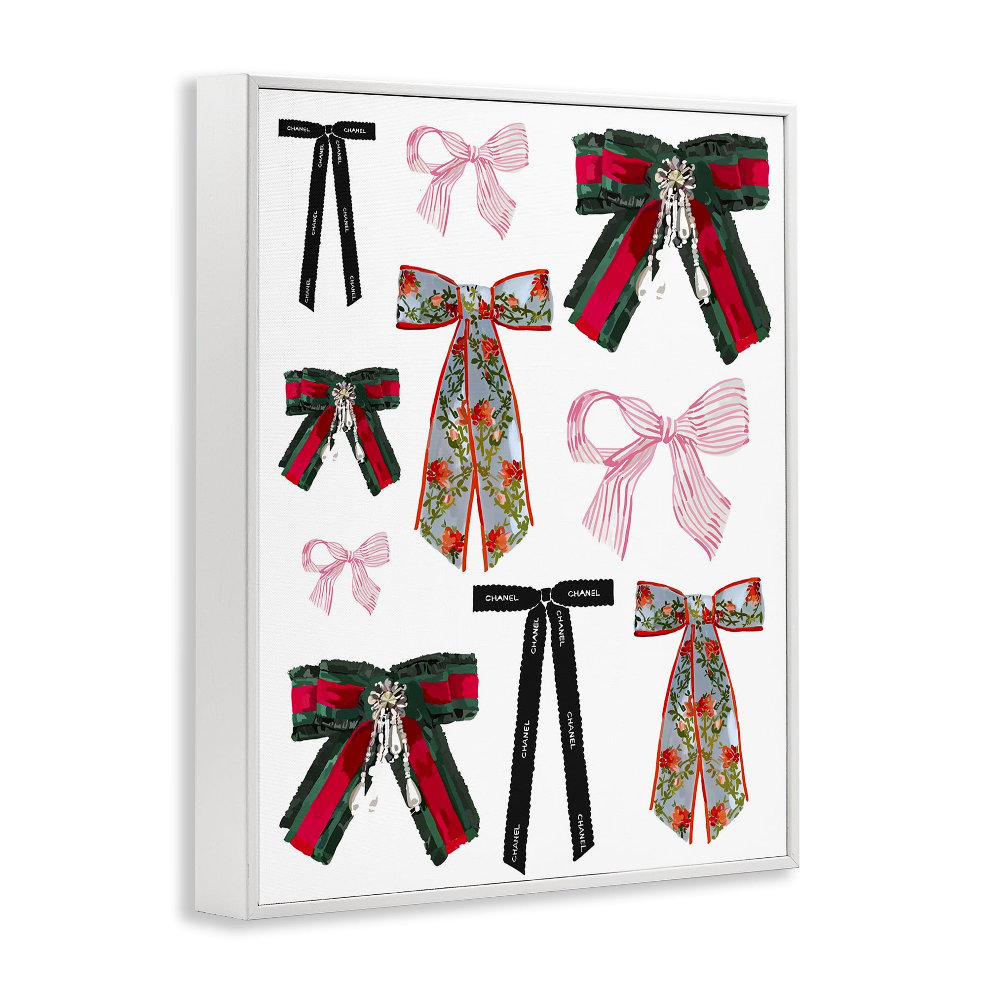 Stupell Industries Patterned Fashion Ribbons Beauty & Fashion Painting White Framed Art Print Wall Art, 11 x 14