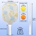 thumbnail image 4 of Pickleball Paddles Set Of 2, Fiberglass Surface, Spring Flowers Floral Print, 4 Balls & Bag, 4 of 5