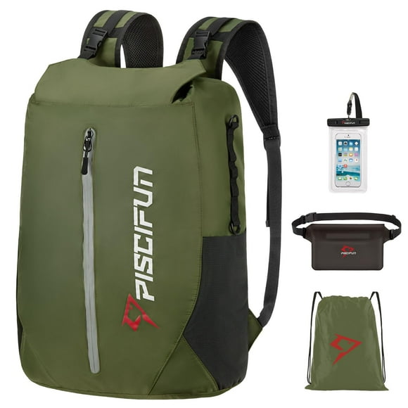 Mochila seca Piscifun 30 L impermeable flotante verde militar
