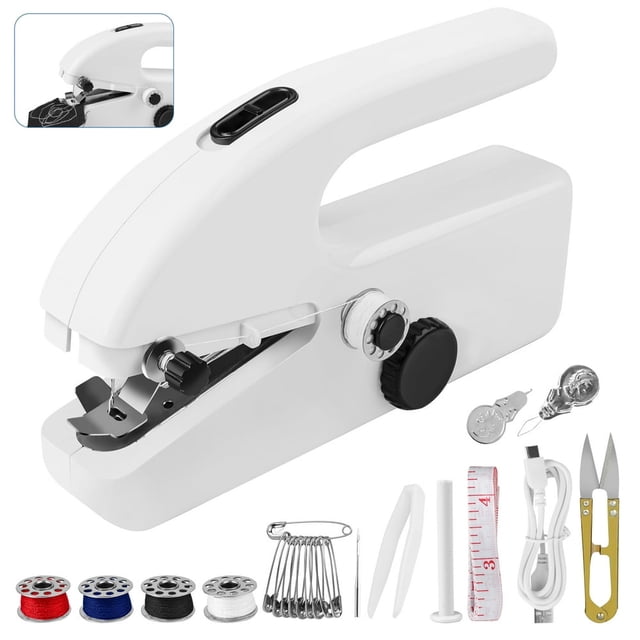 HLONK Mini Portable Handheld Sewing Machine Quick Electric Stitch with 22pcs Sewing Kit