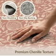 thumbnail image 6 of ODIKA 2'x3' Dusty Rose Botanical Mallow Floral Washable Doormat Intricate Hand Drawn Motifs With Delicate Foliage Vines Traditional Non-Slip, Low Pile for Entryway, Kitchen, Laundry Room, 6 of 7