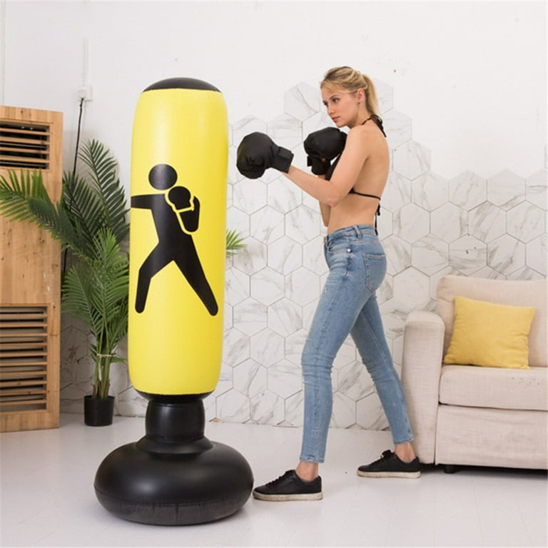 MUTOCAR Fitness Punching Bag Heavy Punching Bag Inflatable Punching Tower Bag Children Fitness Play Adults De Stress Boxing Target Bag Orange Red