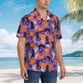 thumbnail image 3 of Susaid Halloween Black Cats Print Short Sleeve Shirts Button Down Casual Shirts Summer Beach Aloha Button Down Short Sleeve for Men ,, 3 of 7