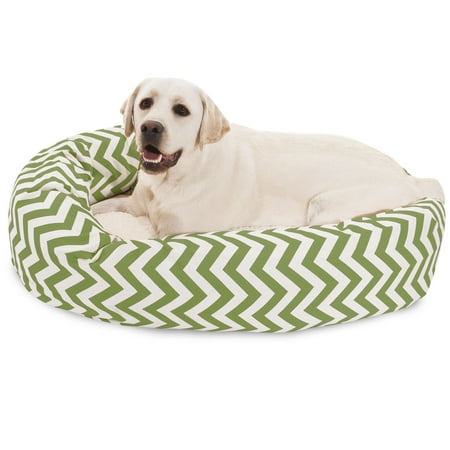 UPC: 0788995544241 | Majestic Pet | Chevron Sherpa Bagel Pet Bed For Dogs  Sage  Large