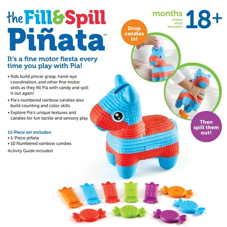 Learning Resources Pia the Fill & Spill Piñata - Preschool, Fine Motor Skills, Educational Toys, Age 18 Months
